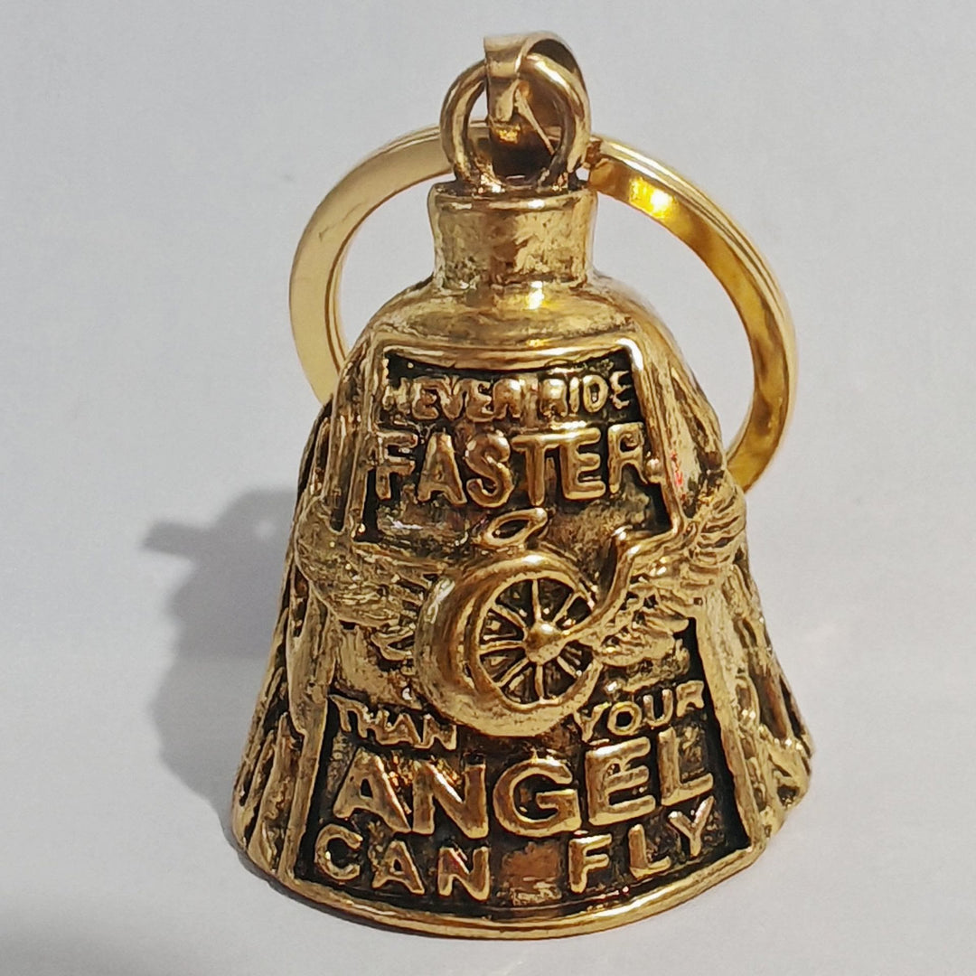 Angel Wing Wheel Lucky Bell Keychain For Riding - Golden - Keychain - image 5