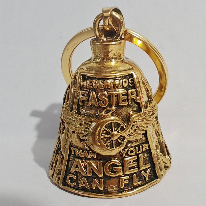 Angel Wing Wheel Lucky Bell Keychain For Riding - Golden - Keychain - image 5