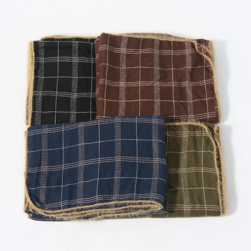 Timeless Classic Plaid Pattern Scarf With Furry Trim - image 3