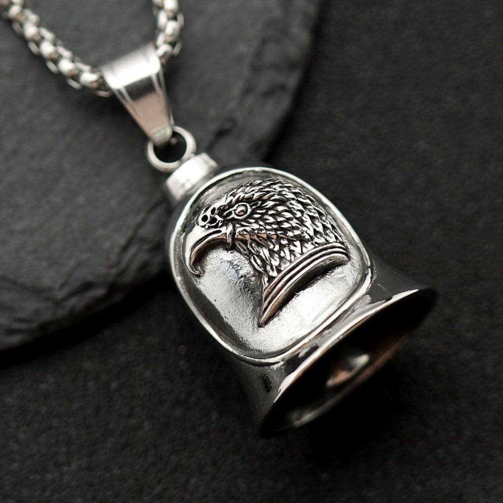 Silver Punk Eagle Riding Bell Keychain - image 1