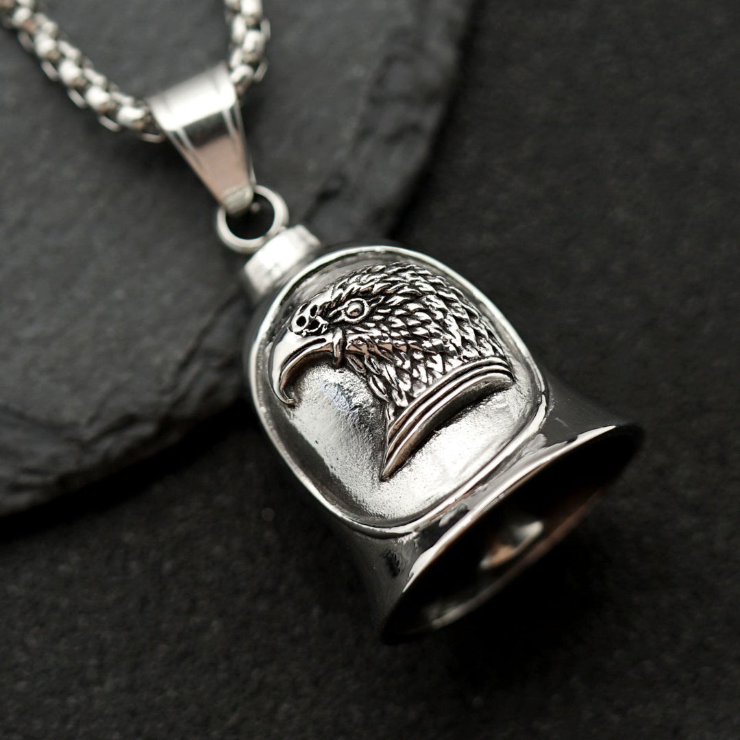 Silver Punk Eagle Riding Bell Keychain - image 1