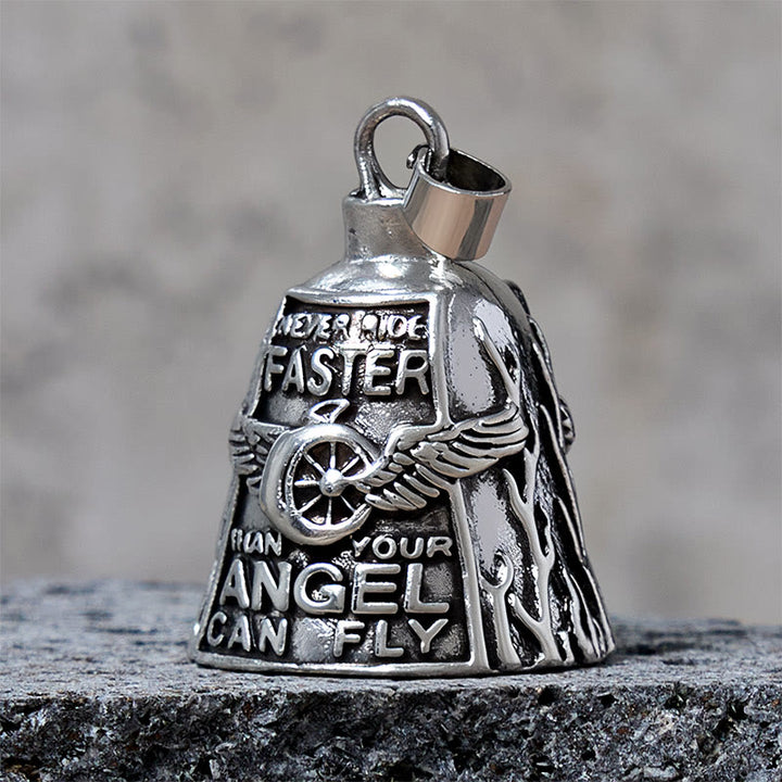 Angel Wing Wheel Lucky Bell Keychain For Riding - image 2