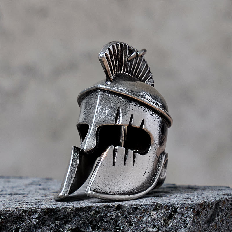 Brave Spartan Helmet Pendant Bell Keychain - image 3