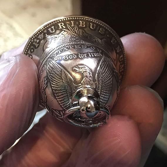 Vintage Morgan Silver Dollar Bell Keychain - image 1