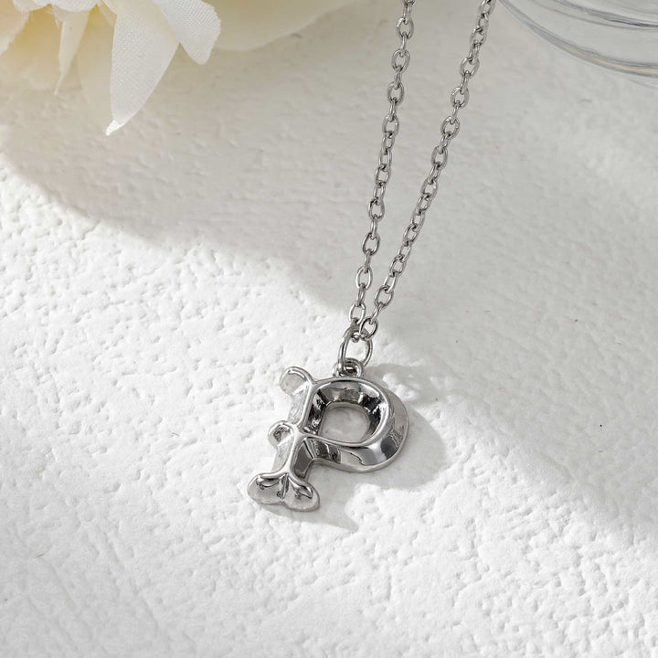 Elegant Golden & Sliver Letter Pendant Women's Necklace - Silver - P - image 43