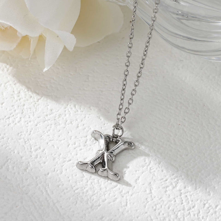 Elegant Golden & Sliver Letter Pendant Women's Necklace - Silver - X - image 51
