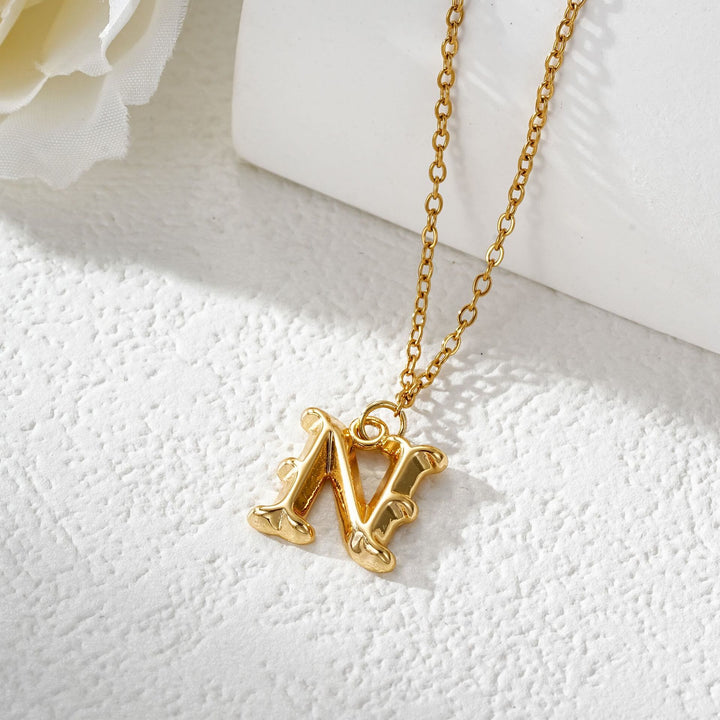 Elegant Golden & Sliver Letter Pendant Women's Necklace - Golden - N - image 15