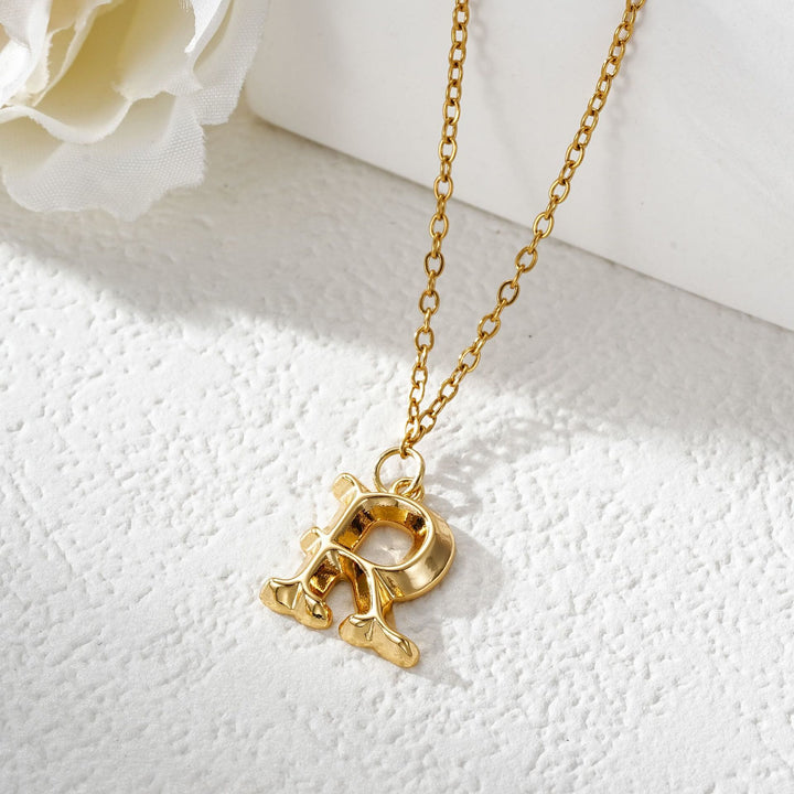 Elegant Golden & Sliver Letter Pendant Women's Necklace - Golden - R - image 19