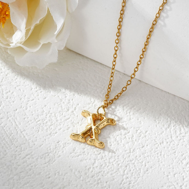 Elegant Golden & Sliver Letter Pendant Women's Necklace - Golden - X - image 25