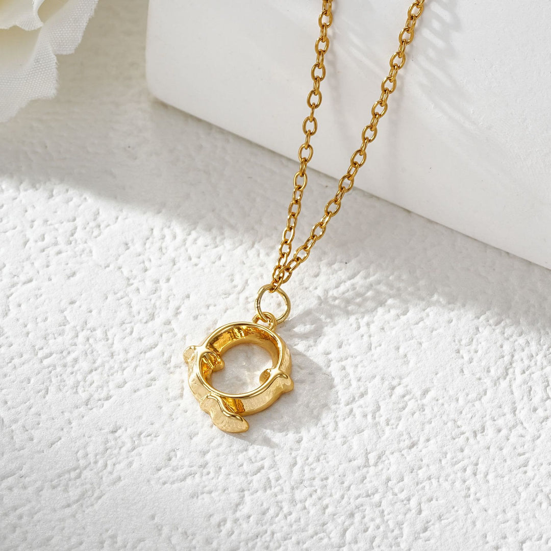 Elegant Golden & Sliver Letter Pendant Women's Necklace - Golden - Q - image 18