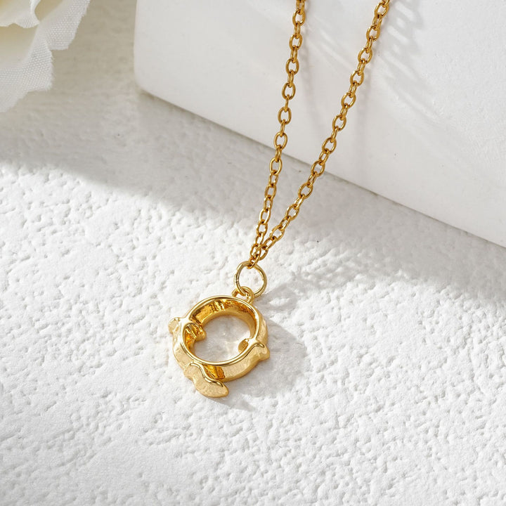 Elegant Golden & Sliver Letter Pendant Women's Necklace - Golden - Q - image 18