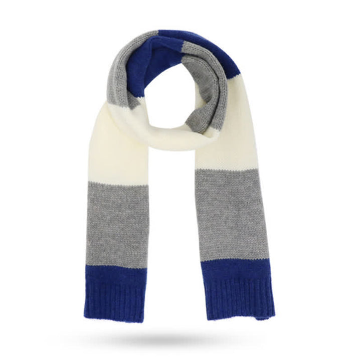 3Pcs Triple Color Block Warm Hat Scarf Gloves Set - image 5