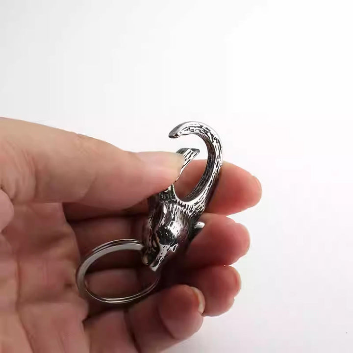 Creative Leopard Head Rust-proof Metal Keychain - image 4