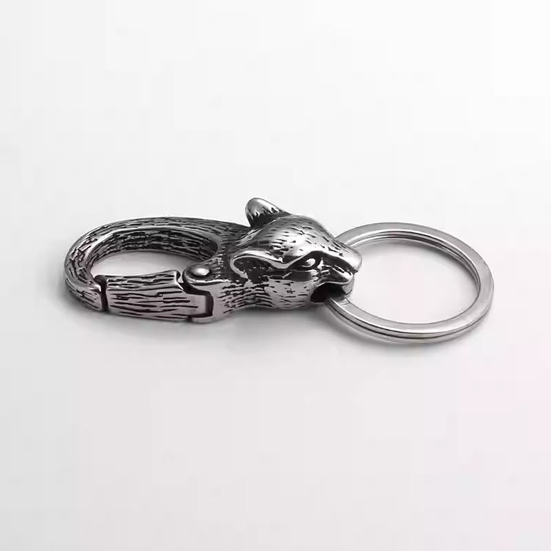 Creative Leopard Head Rust-proof Metal Keychain - image 2