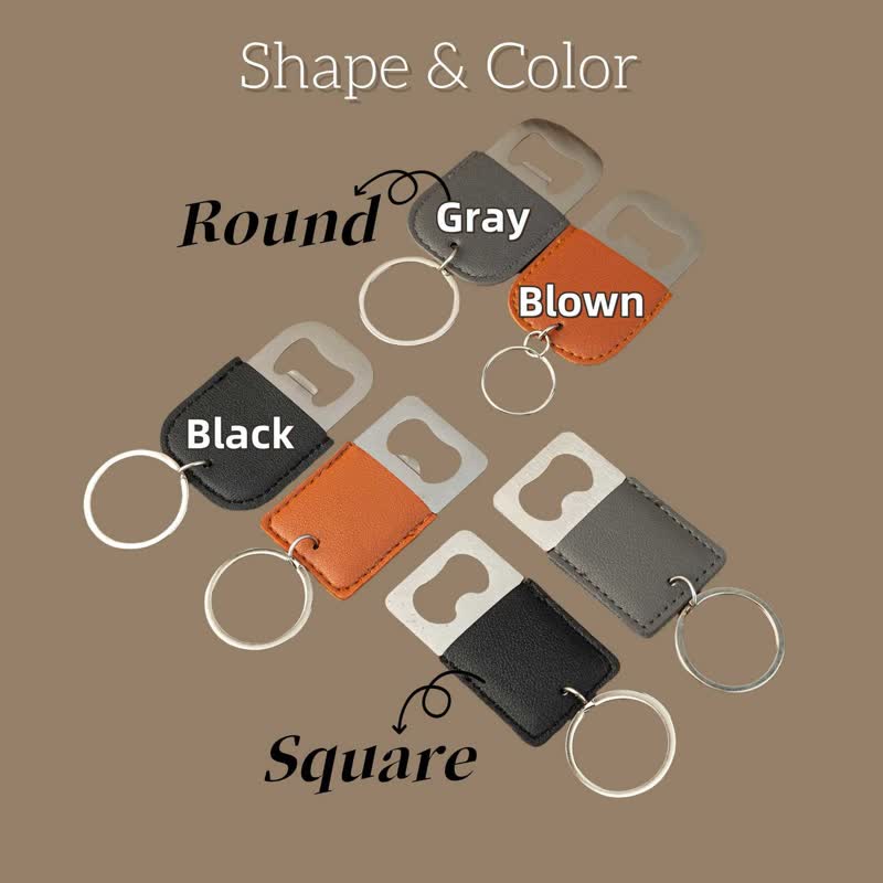 Custom Groomsmen Gift Bottle Opener Leather Keychain - image 5