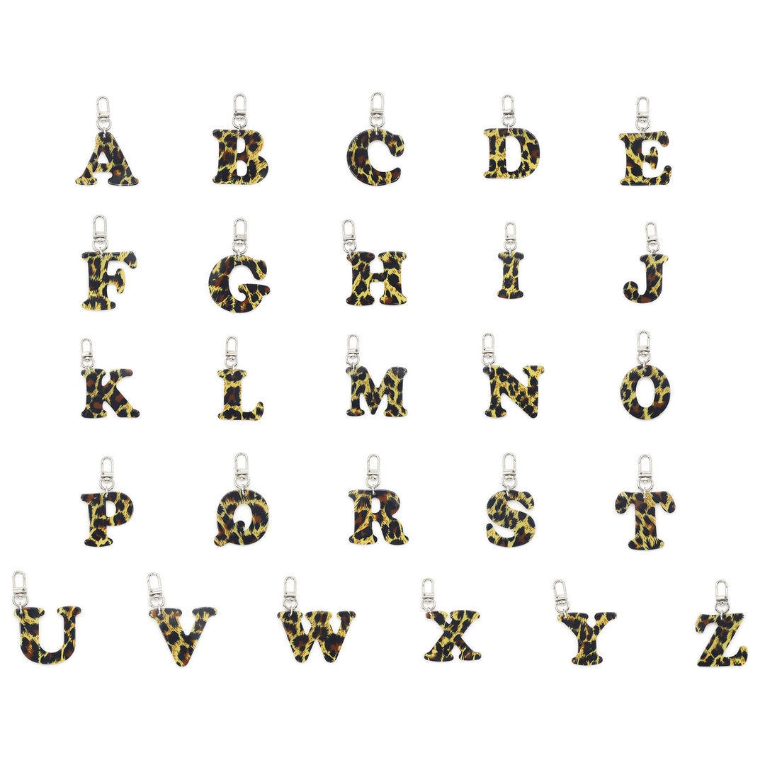 Leopard Print Letter & Cowboy Hat Pendant Keychain - image 8