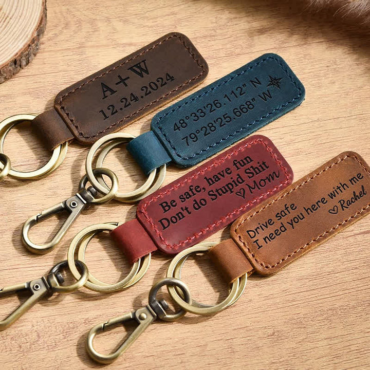 Cutsom Engraved Personalized Gift Leather Keychain - image 8