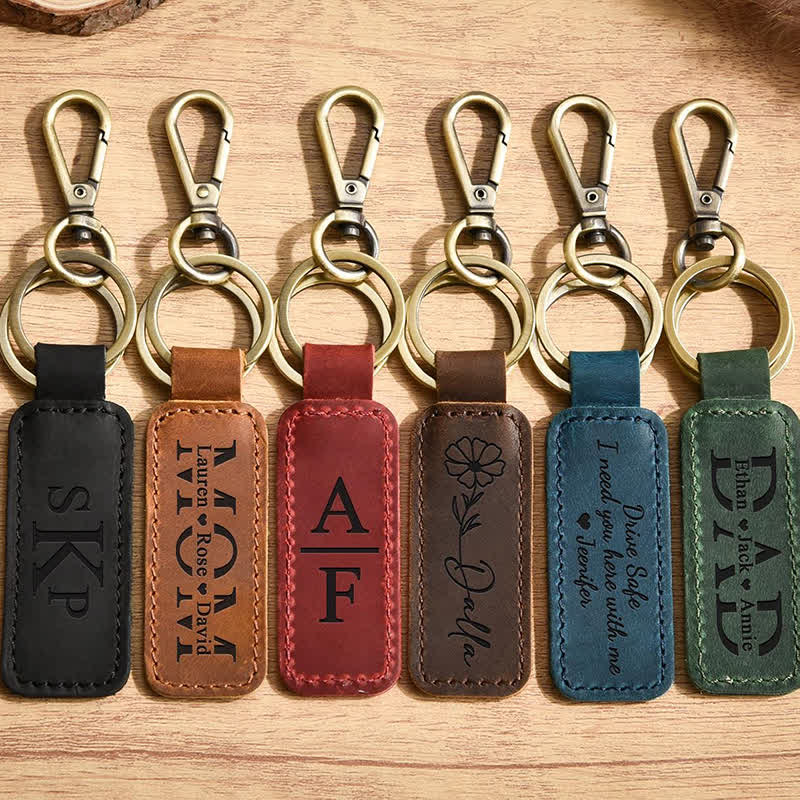 Cutsom Engraved Personalized Gift Leather Keychain - image 10