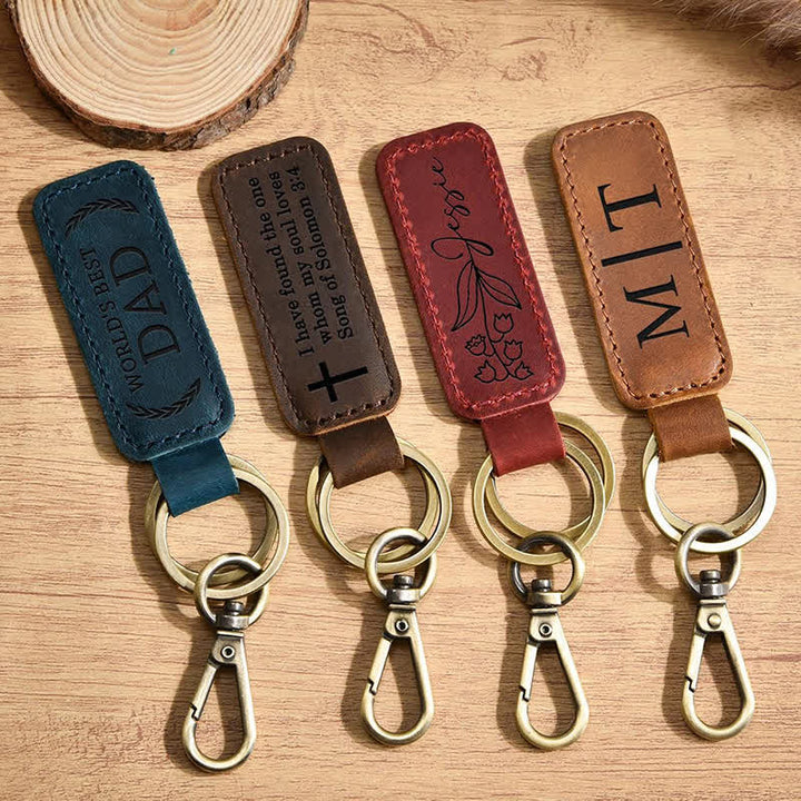 Cutsom Engraved Personalized Gift Leather Keychain - image 9