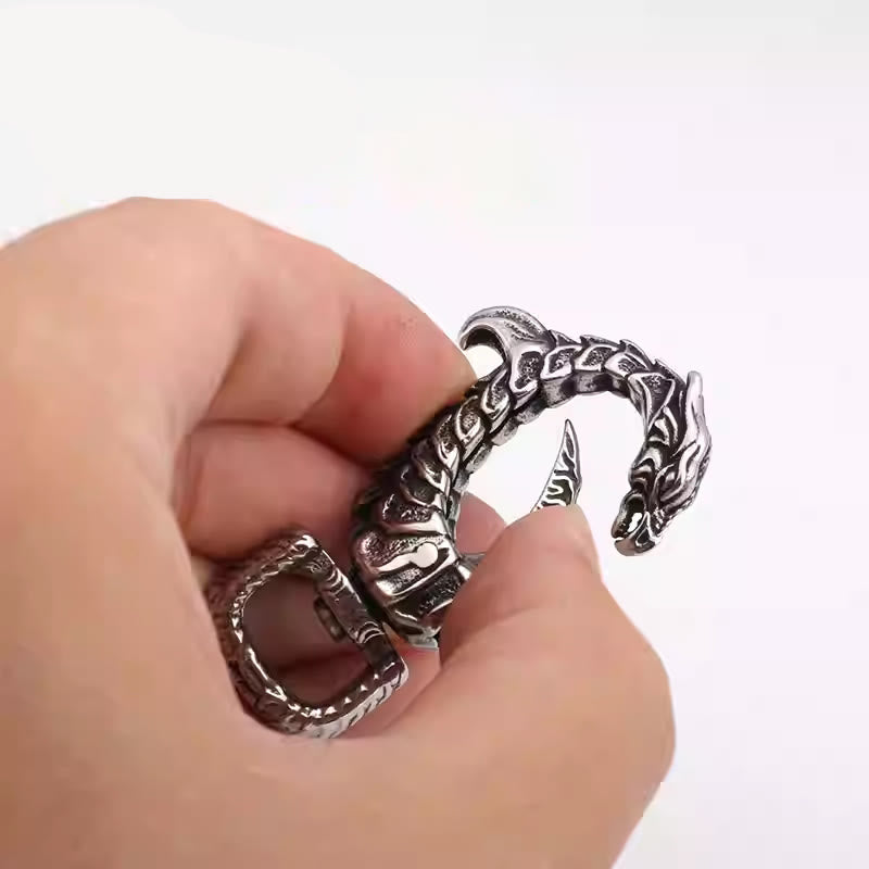 Vintage Antirust Dragon-shaped Rotatable Keychain - image 1