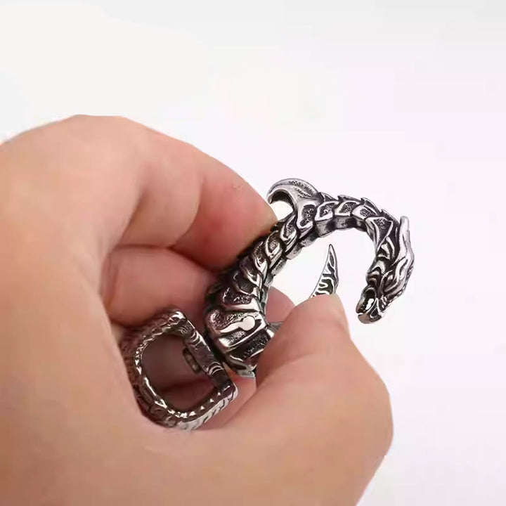 Vintage Antirust Dragon-shaped Rotatable Keychain - image 1