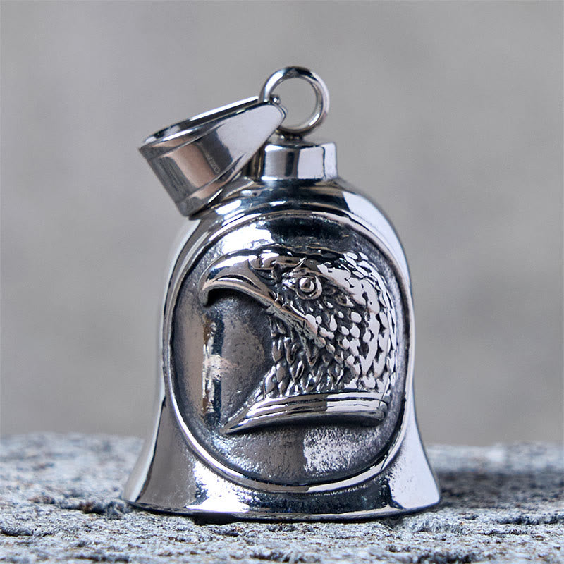 Silver Punk Eagle Riding Bell Keychain - image 1