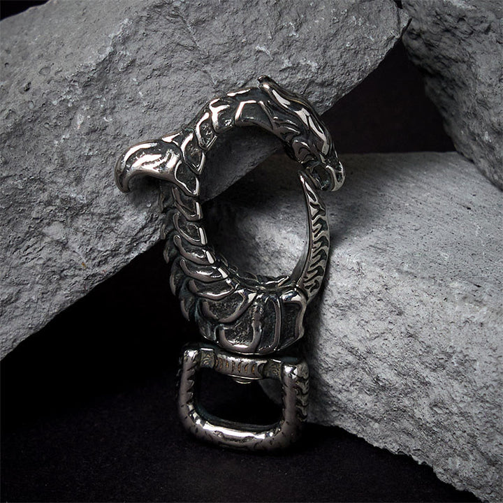 Vintage Antirust Dragon-shaped Rotatable Keychain - image 3