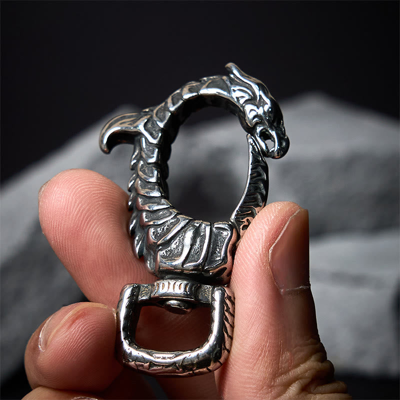 Vintage Antirust Dragon-shaped Rotatable Keychain - image 1