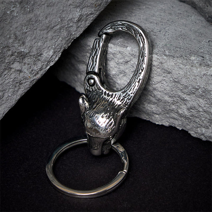 Creative Leopard Head Rust-proof Metal Keychain - image 3