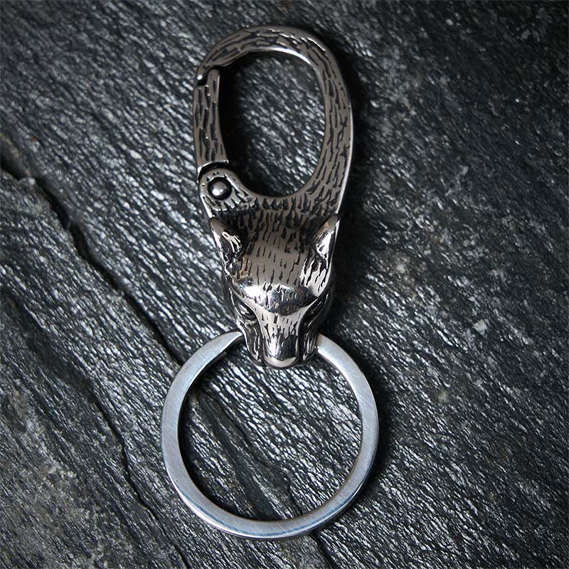 Creative Leopard Head Rust-proof Metal Keychain - image 4