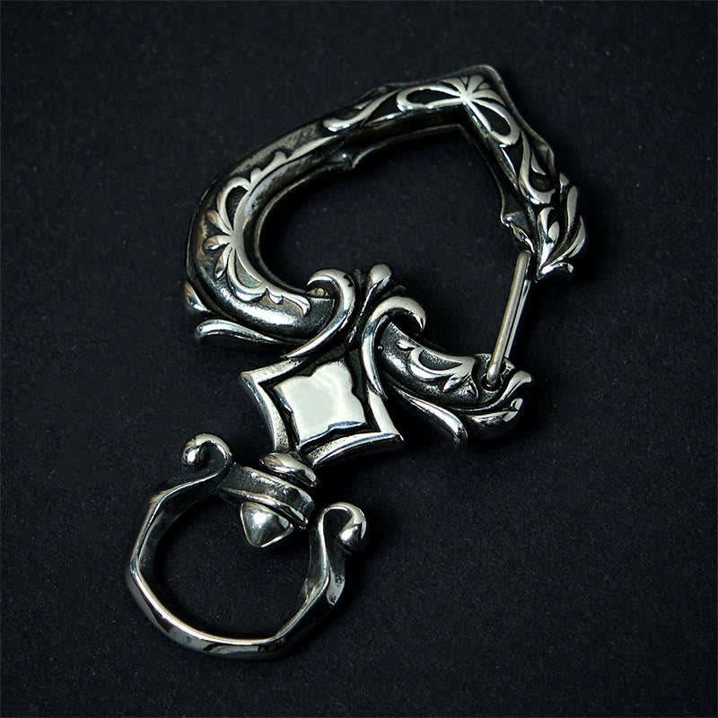 Vintage Rotatable Heart-shaped Polished Metal Keychain - Keychain - image 0