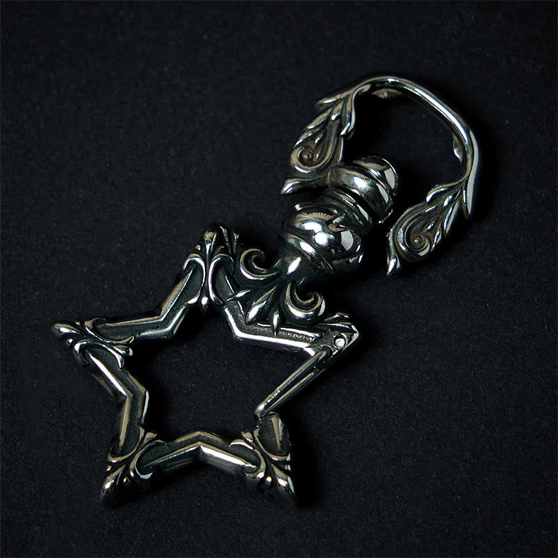 Vintage Polishing Anti-tarnish Rotatable Star Keychain - Keychain - image 0