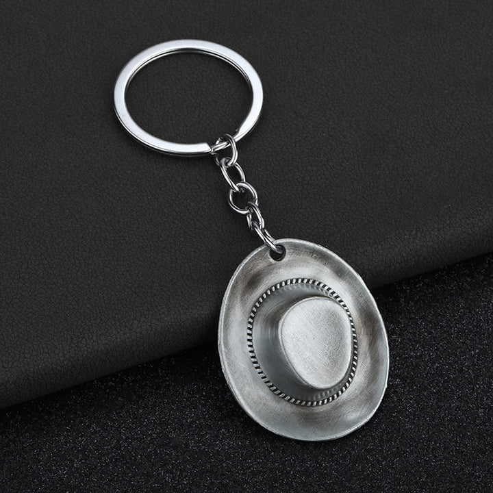 Leopard Print Letter & Cowboy Hat Pendant Keychain - image 5