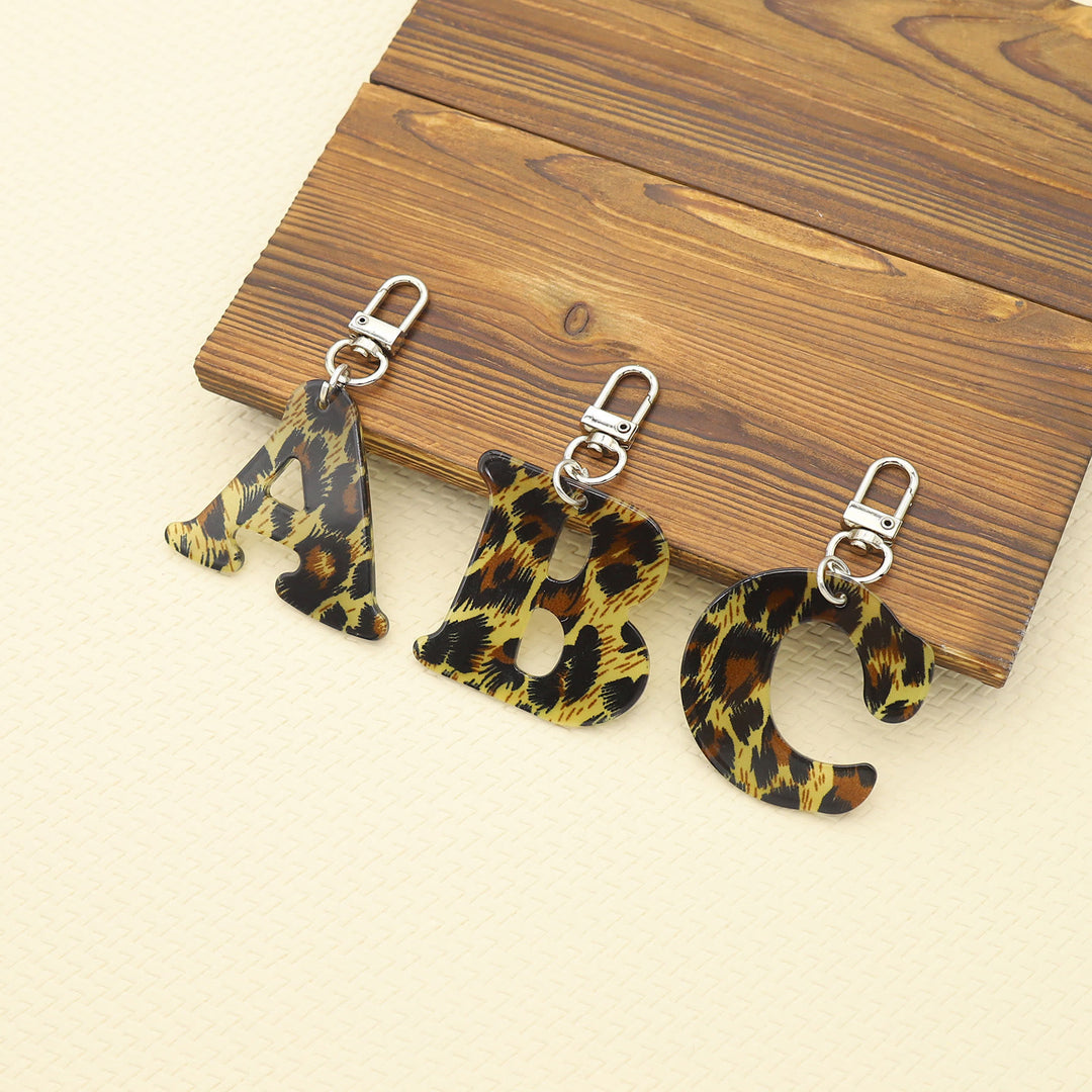 Leopard Print Letter & Cowboy Hat Pendant Keychain - image 7