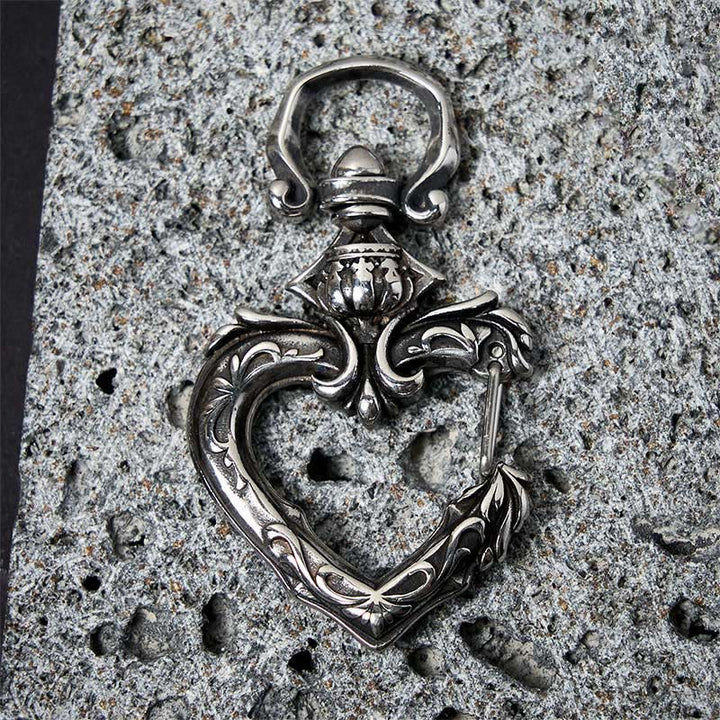 Vintage Rotatable Heart-shaped Polished Metal Keychain - image 5
