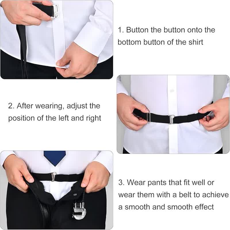 Men's Anti-Slip Adjustable Elastic Shirt Stay Invisible Belt - image 6