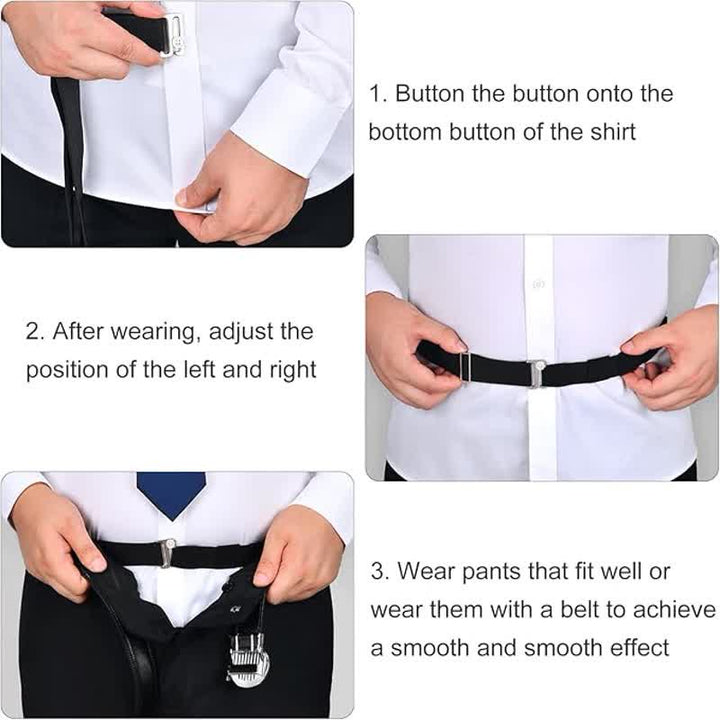 Men's Anti-Slip Adjustable Elastic Shirt Stay Invisible Belt - image 6