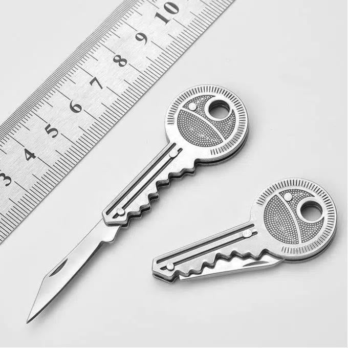 Practical Folding Knife Keychain Sliver Necklace - image 2