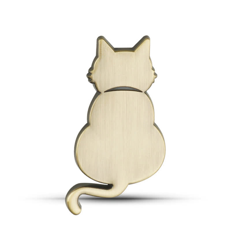 Decorative Cute Cat Pet Metal Sticker Car Badge - Bronze - Back View Cat - image 10