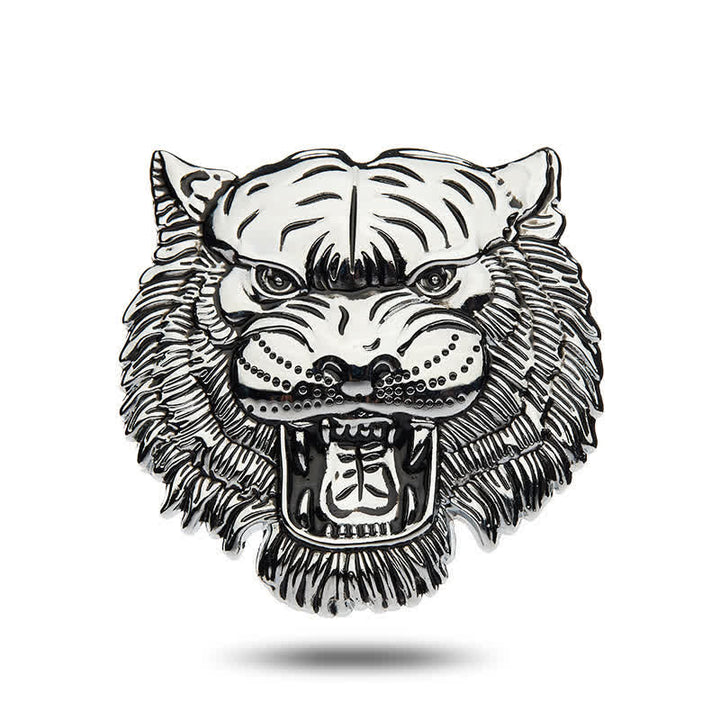 Domineering Tiger Head Metal Sticker Car Badge - Silver - image 7