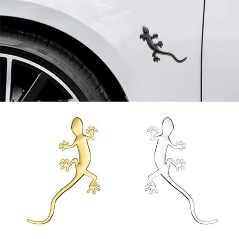 1 Pair Of  Gecko Animal Metal Sticker Car Badge - image 5