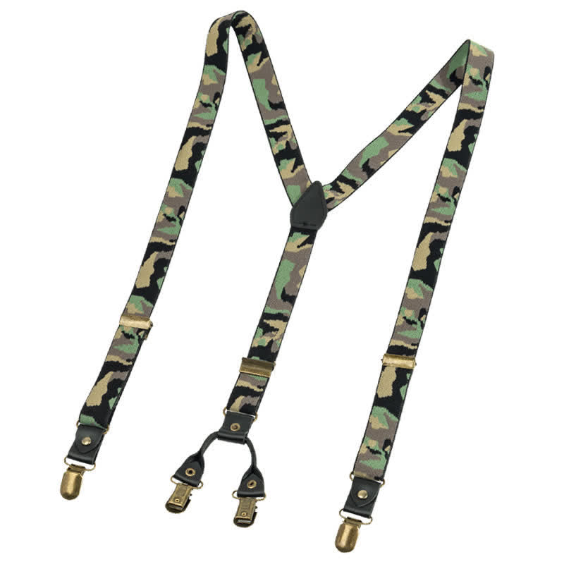 Green Camouflage Pattern Y-back Elastic Suspenders - image 4