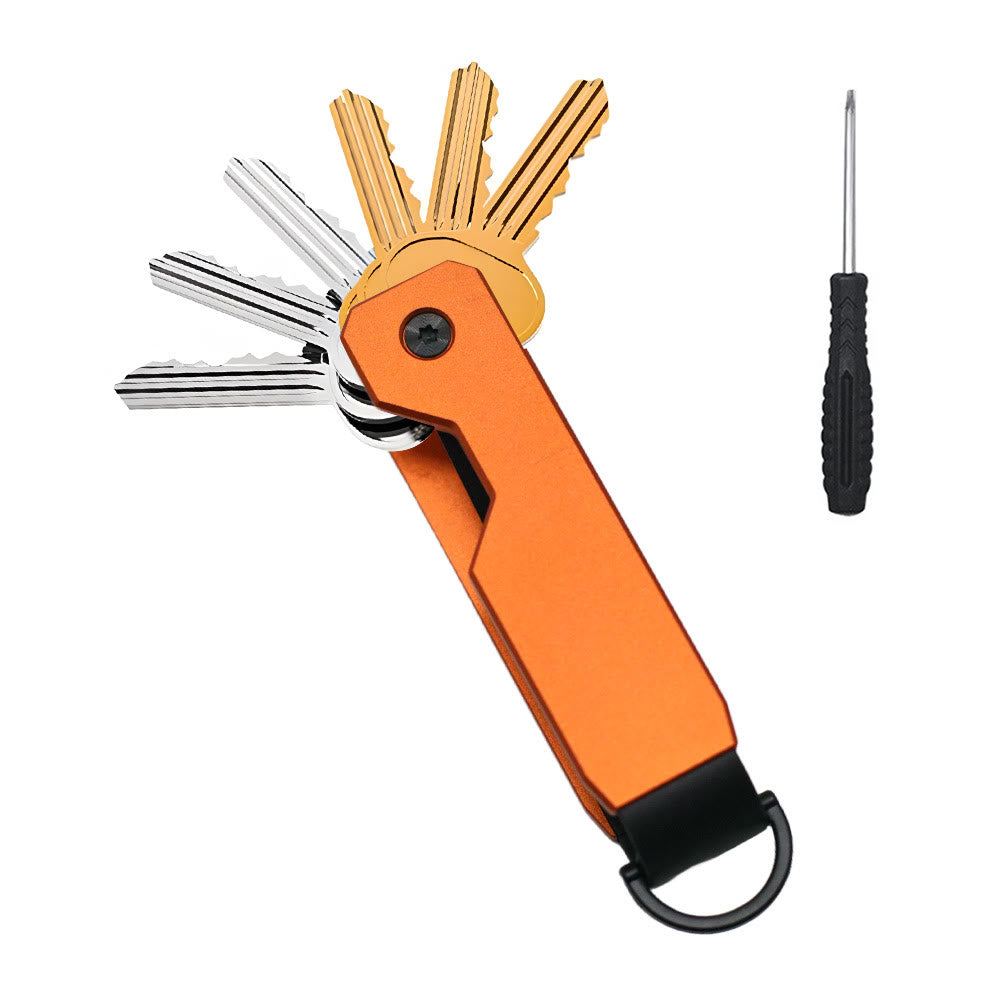 Portable Anti-lost Space-saving Metal Key Organizer - Orange - image 9