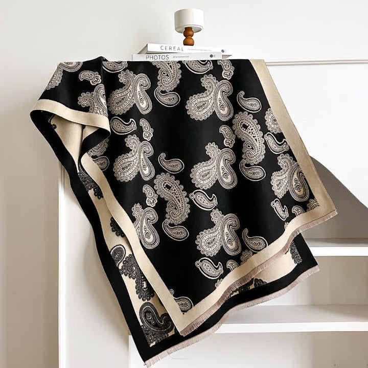 Intricate Paisley Pattern Double Sided Warm Scarf - image 4