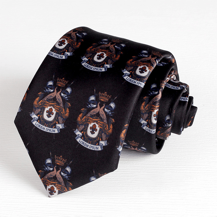 Vintage Cashew & Flower Pattern Men's Hand Necktie - Black - image 3