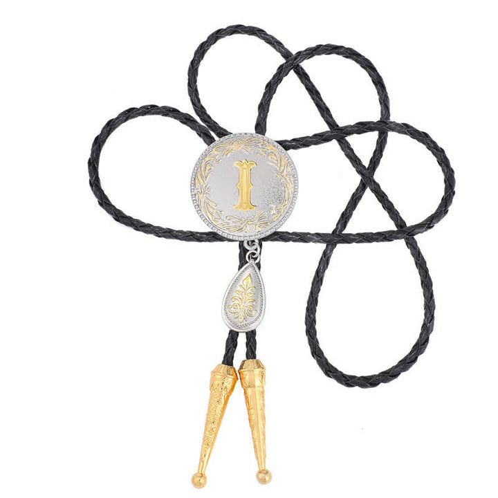 Initial Letter A To Z Bolo Tie With Teardrop-Shaped Pendant - image 19