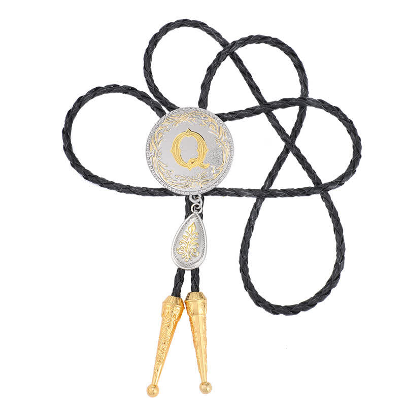 Initial Letter A To Z Bolo Tie With Teardrop-Shaped Pendant - image 35