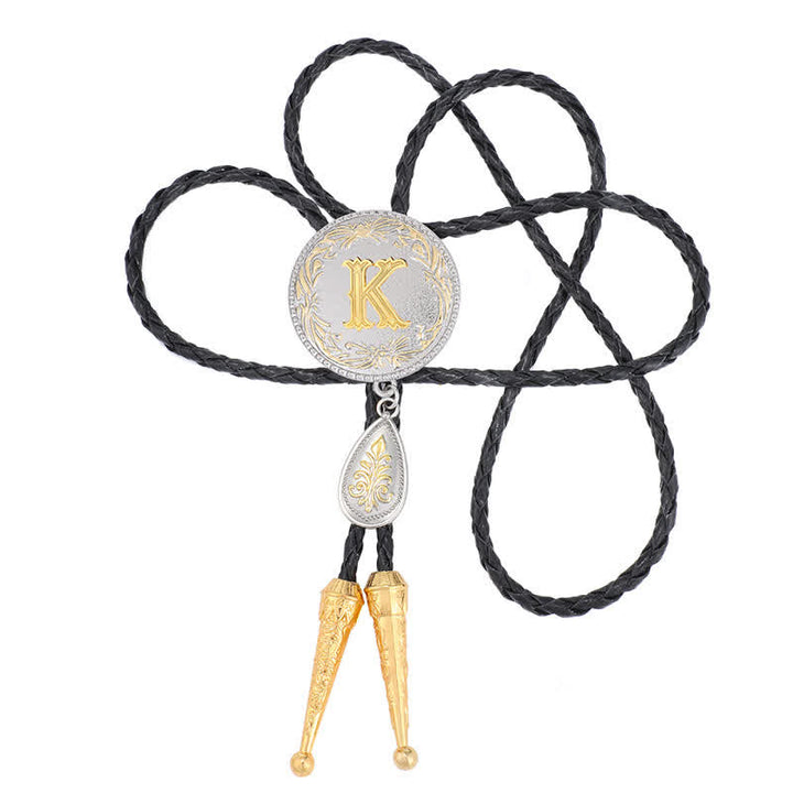 Initial Letter A To Z Bolo Tie With Teardrop-Shaped Pendant - image 23