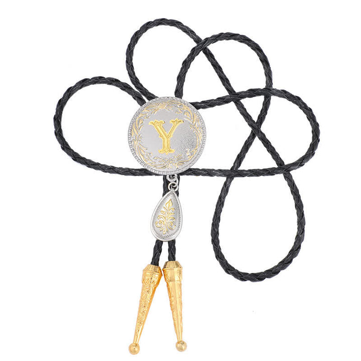 Initial Letter A To Z Bolo Tie With Teardrop-Shaped Pendant - image 49