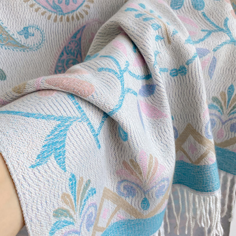 Women's Bohemian Style Printed Tassels Winter Warm Shawl Scarf - image 12